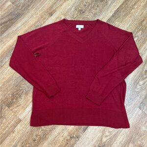 Lucky Brand Deep Red V-Neck Sweater size Medium